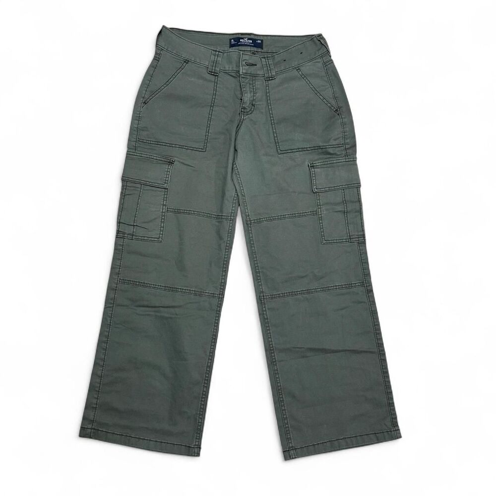 Hollister Low-Rise Vintage Baggy Olive Green Cargo Pants